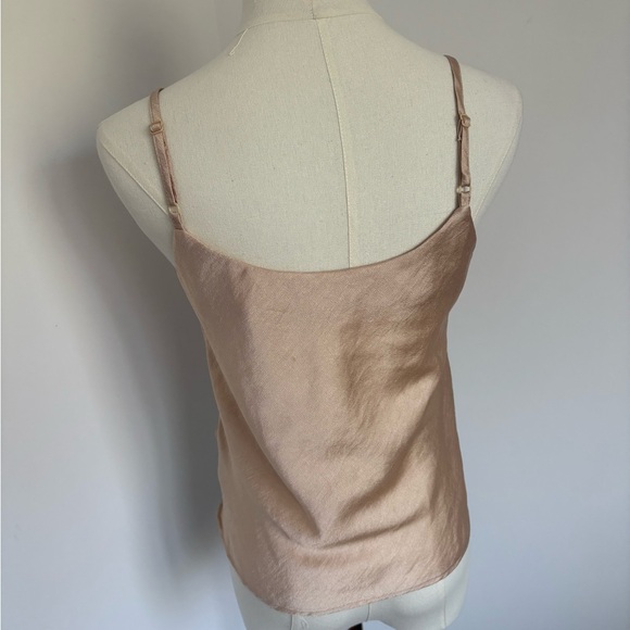 ASOS Rose Gold Ruched Tie Front Camisole - Picture 3 of 6